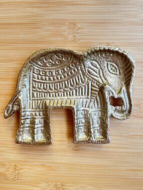 Decorative Gold Elephant Tray Dish